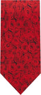 Jacob Alexander Men's Red Floral Roses Flowers Design Regular Length Neck Tie - Red...