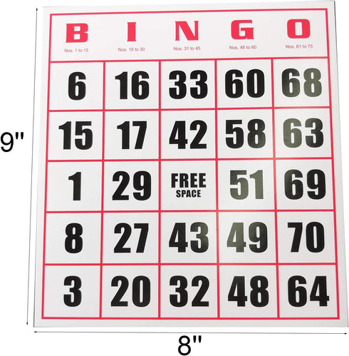 Yuanhe Jumbo Bingo Game Cards -50Pack Easy Read Bingo Set Bingo Paper Game Cards for Bingo Kids Party Card Games, School Classroom Family Gatherin...