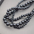 Pearl Layered Choker Necklace Set 3 Layer Bead Necklaces Non Pierced Clip On Earrings (Black)...