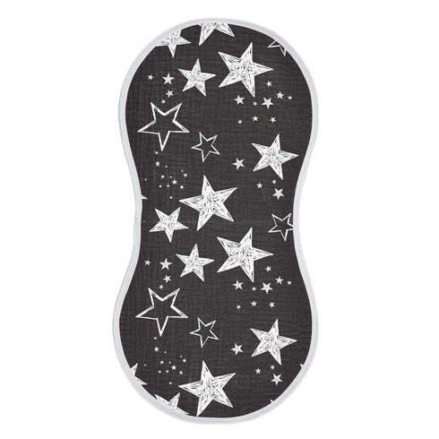 Muslin Baby Burp Cloths, Star Black and White Muslin Baby Bibs Rags Comfy Soft Absorbent in for Newborn Boys and Girls 1 Piece 22 x 11 Inch...