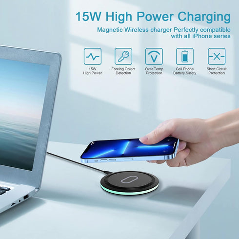 15W Android Wireless Charger Samsung Fast Charging with QC 3.0 Adapter for Samsung Galaxy S24 Ultra S23 FE S22 S21 S20 Note 20 S10 S9 S8 Z Flip 5 ...