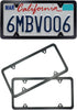 Indeed BUY License Plate Frames Black, 2 Pcs 4 Holes Car Licenses Plate Covers Stainless Steel Holders Frame for Plates with Screw Caps....