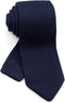 Men's Pointed Knit Tie Necktie Width 2.75 inches Washable Solid Color Navy Blue...