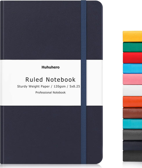 Huhuhero Notebook Journal, Lined Ruled Journal, Hardcover 120Gsm Premium Thick Paper with Faux Leather Notebook for Journaling Writing Note Taking...