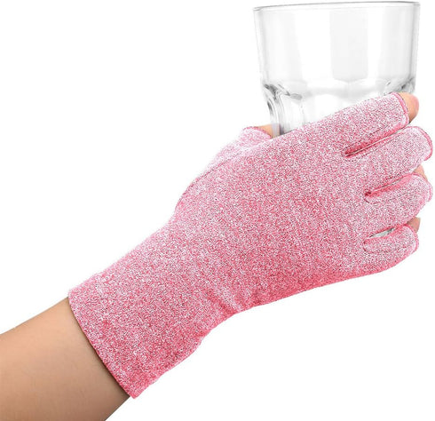 DISUPPO Arthritis Compression Gloves Relieve Pain from Rheumatoid, RSI,Carpal Tunnel, Hand Gloves Fingerless for Computer Typing and Dailywork, Su...