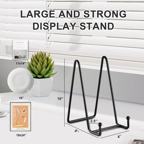 Pack of 3 large 8-inch metal square display board holders for displaying photo frame holders, decorative boards, books, photo holders, artwork...