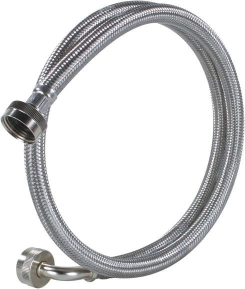 Certified Appliance Accessories Washing Machine Hose with 90 Degree Elbow, Hot or Cold Water Supply Line, 6 Feet, PVC Core with Premium Braided St...