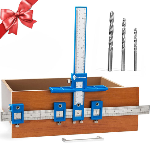 Cabinet Hardware Jig, Punch Locator Drill Guide,Wood Drilling Dowelling Guide for Installation of Handles Knobs on Doors and Drawer, Cabinet Templ...
