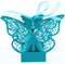 50 Pieces Butterfly Laser Cut Favor Boxes DIY Wedding Birthday Gift Candy Boxes with Ribbons (Skyblue)...