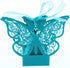 50 Pieces Butterfly Laser Cut Favor Boxes DIY Wedding Birthday Gift Candy Boxes with Ribbons (Skyblue)...