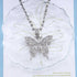 Crystal Large Butterfly Necklace Choker Silver CZ Tennis Chain Sparkly Butterfly Pendant Necklace Charm Bling Rhinestone Butterfly Prom Necklace J...