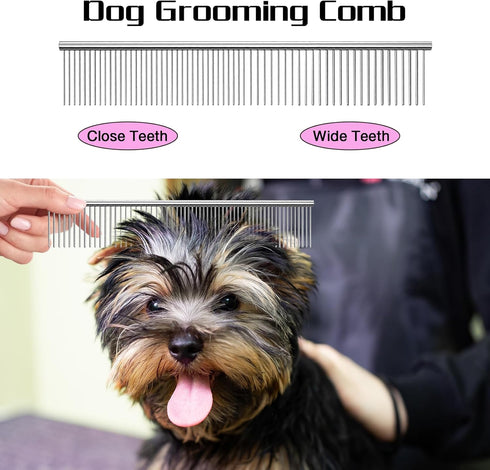 Professional Dog Grooming Scissors with Safety Round Tips, 3 in 1 Dog Grooming Scissors Kit, 4CR Stainless Steel Professional Pet Grooming Shears ...