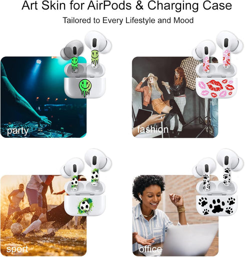 Glow Bear Sticker for AirPods Pro 2nd Generation, Luminescent Decal Skin for Earphones and Charging Case, Customized Accessories Gift for Adults a...
