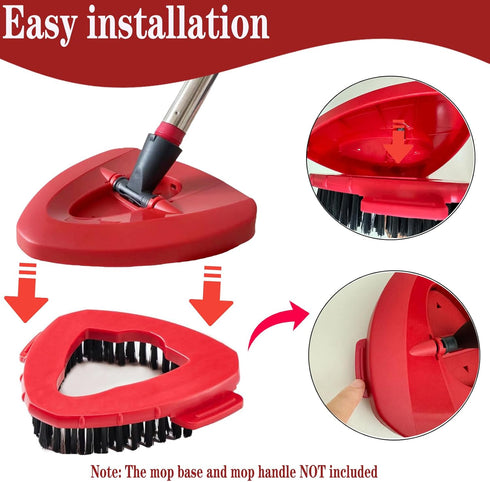4 Pack Spin Mop Replace Head Base Scrub Mop Brush Head Replacement Shower Floor Scrubber, Stiff Bristle Shower Brush Scrubbing Brush Cleaning Brus...
