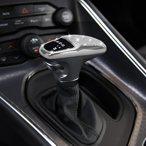 TOMALL Bling Car Gear Shift Knob Cover Compatible with Dodge Charger Challenger Bling Auto Shift Gear Knob Head Cover Crystal Interior Trim for Ca...