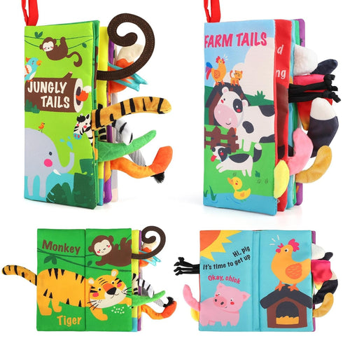 beiens Baby Books 0-6 Months, 2PCS Baby Toys 0-3-6-12-18 Months, Touch Feel Sensory Cloth Crinkle Soft Books, Tummy Time Toys, Infant Newborn Toys...