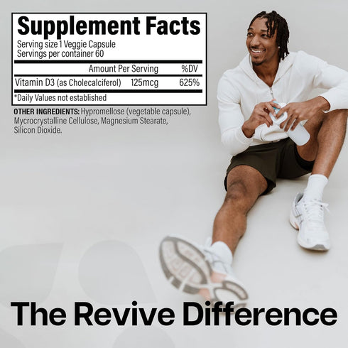 Revive MD - Vitamin D3 - Immune and Bone Health Support (60 Vegeterian Capsules)...