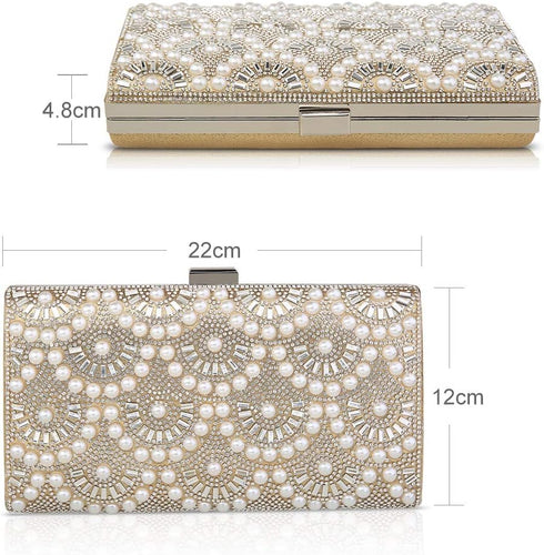 Fashion Party Evening Handbags Pearl Clutch Purses For Women & Girls...