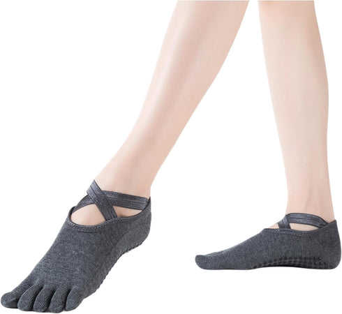SPENCIAL'S Women's Yoga Socks Full Toe, Non Slip with Grips,Backless Sports Yoga Socks for Pilates,Ballet, Fitness,Dance...