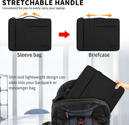 Laptop Sleeve Case 13.3-14 Inch Waterproof Durable Business Computer Carrying Bag Compatible with MacBook Air/Pro HP/Asus/ThinkPad Notebook Protec...