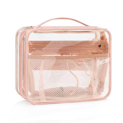 CUBETASTIC Hanging Travel Toiletry Bag for Women, Clear Makeup Bags Portable Transparent Cosmetic Case Small Skincare Pouch Waterproof Travel Bag ...