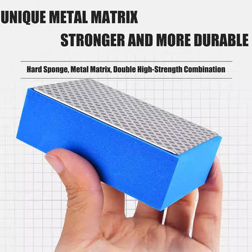 Grit Polishing Pads, Power Polishing Kit Diamond Hand Polishing Pad, 60 100 200 400 Grit Reusable Foam Sanding Block, for Sanding Concrete Glass S...