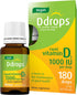 Ddrops Vegan 1000 IU 180 Drops - Daily Vitamin D Liquid - Supports Bone Health & Immune System. No Large Capsules, No Preservatives, Non-GMO, Alle...