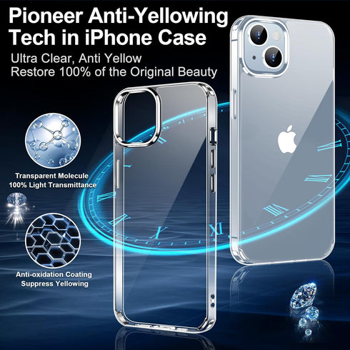 jaroco iPhone 13 Case 6.1-Inch, Non-Yellowing Shockproof Phone Bumper Cover, Anti-Scratch Clear...