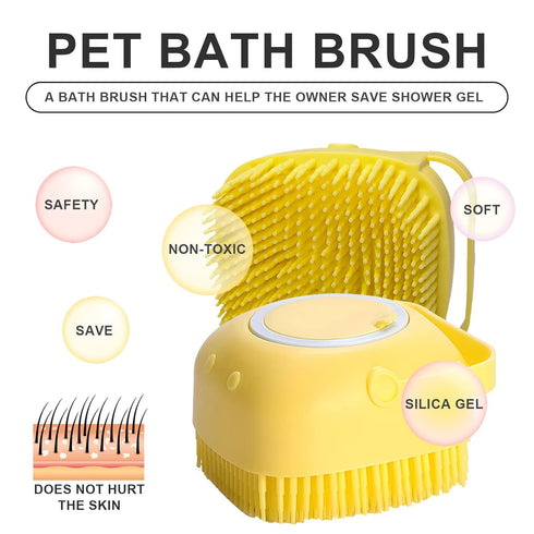 Pet Bath Brush Dog Scrubber for Bath Pet Shampoo Brush Dog Bathing Brush Pet Bubble Brush with Silicone Loop Handle for Long Short Haired Dogs and...
