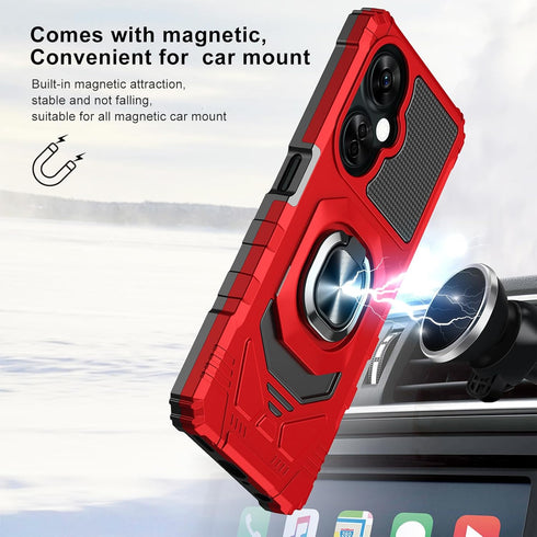 Ailiber for OnePlus Nord N30 Phone Case, OnePlus N30 Case with Tempered Glass Screen Protector, Ring Kickstand for Magnetic Car Mount, Military Gr...
