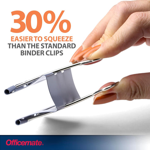 Officemate EZ Binder Clips, Large Size, 12/Box, Gray (99200)...