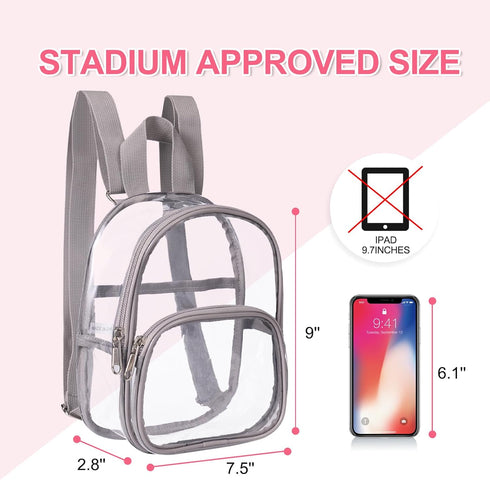 USPECLARE Clear Mini Backpack Stadium Approved for Little Boys & Girls, Transparent Backpack for Concert, Festival, Sport Events...