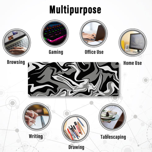 Ovenbird Gaming Mouse Pad with Stitched Edges, Swirl Marble Mouse Pad, Extended XL Mousepad with Anti-Slip Base, Cool Large Mouse Pad for Desk, 31...