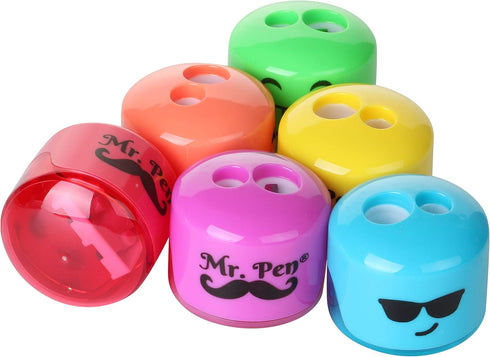 Mr. Pen- , Smiley 6 Pack, Kids pencil sharpener for Colored Pencils, Manual...