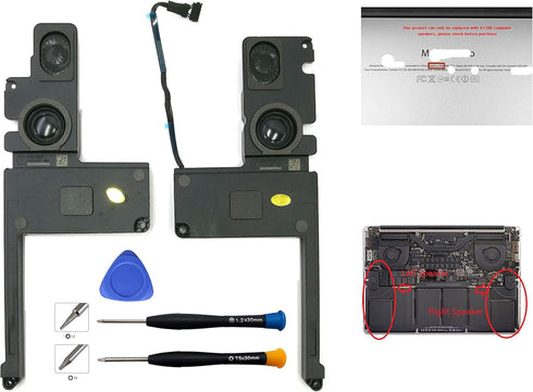 Replacement Internal Speaker Left+Right Set Fit for MacBook Pro 15" Unibody Retina A1398 Series (Mid 2012, Early 2013) 2014 2015...