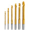 Titanium Coated HSS Twist Drill Bits - 6pcs 3-8mm Serrated Grooving Cutting Carpenter Side Cutting Tap Spiral Saw Drill Bit Woodworking Wood Metal...