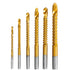 Titanium Coated HSS Twist Drill Bits - 6pcs 3-8mm Serrated Grooving Cutting Carpenter Side Cutting Tap Spiral Saw Drill Bit Woodworking Wood Metal...