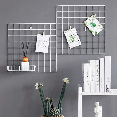GBYAN Wall Grid Panel Accessories Wire Grid Baskets Shelf Organizer for Wire Board, White...