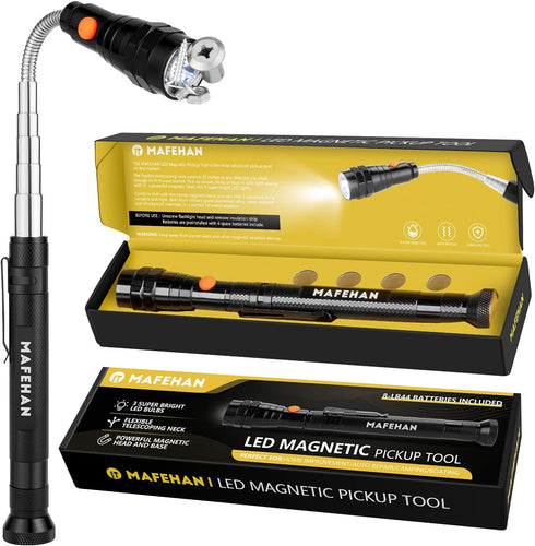 Father's Day Gifts for Dad, MAFEHAN Magnetic Pickup Tool, Telescoping Magnetic 3 LED Flashlight with Extendable Neck up to 22 Inches, Gifts for Me...