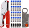 mxuteuk RG59 RG6 Coax Cable Crimper Tool Kit Coaxial Compression Tool Fitting Wire Stripper With 25pcs F Type RG6 Compression Connectors...
