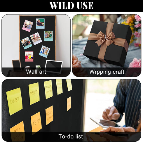 Black Bulletin Board Roll Reusable Waterproof Erasable Bulletin Board Fade Resistant Wrinkle Resistant Poster Non-woven Fabric Bulletin Board Roll...