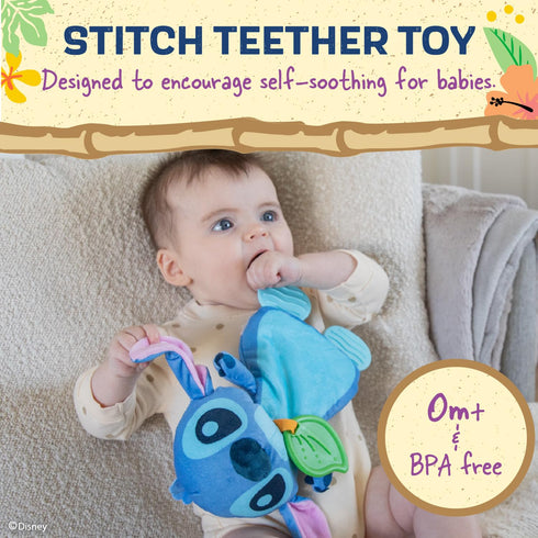 Kids Preferred Disney Baby's Lilo and Stitch - Stitch Plush and Sensory Crinkle Teether Toys for Newborn Baby Boys and Girls 10 inches...