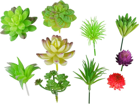 Pack of 10 Artificial Fake Succulent and Plants for Home Kitchen Office Party Garden Landscape Decorative Garden Arrangement Decoration...