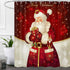 Christmas Santa Claus Shower Curtains for Bathroom Decor, Red Xmas Holiday Fabric Shower Curtain Set, Winter Bathroom Accessories, Hooks Included ...