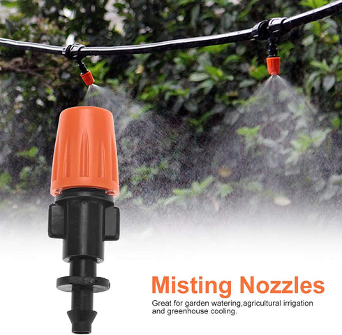 Zerone 50 Pcs Misting Nozzles for Drip Irrigation, Sprinkler Head Atomizer, Adjustable Mist Nozzles Drip Irrigation System Kits...