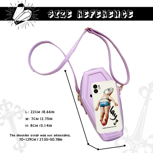 KUANG! Women's Gothic Pu Leather Shoulder Bag Coffin Shaped Handbag Purses Square Box Crossbody Bag for Halloween Party...