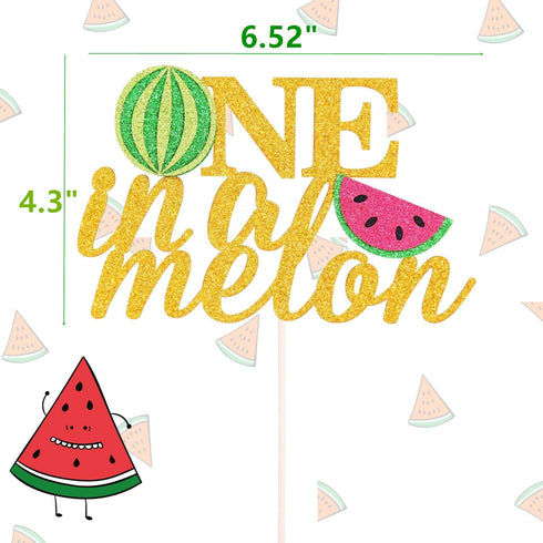 JeVenis 25 PCS Watermelon Cupcake Topper One in a Melon Cupcake Topper One in a Melon Party Decoration Watermelon Party Supplies...