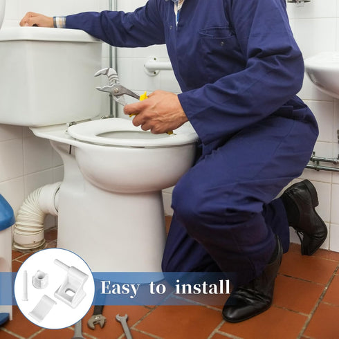 2 Pack Universal Toilet Seat Hinges Replacement with Bolts Screw and Nuts White Plastic Toilet Seat Hinges Toilet Seat Hardware for Toilets Seats ...