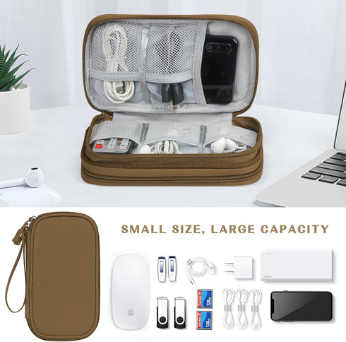 FYY Electronic Organizer, Travel Cable Organizer Bag Pouch Electronic Accessories Carry Case Portable Waterproof Double Layers Storage Bag for Cab...