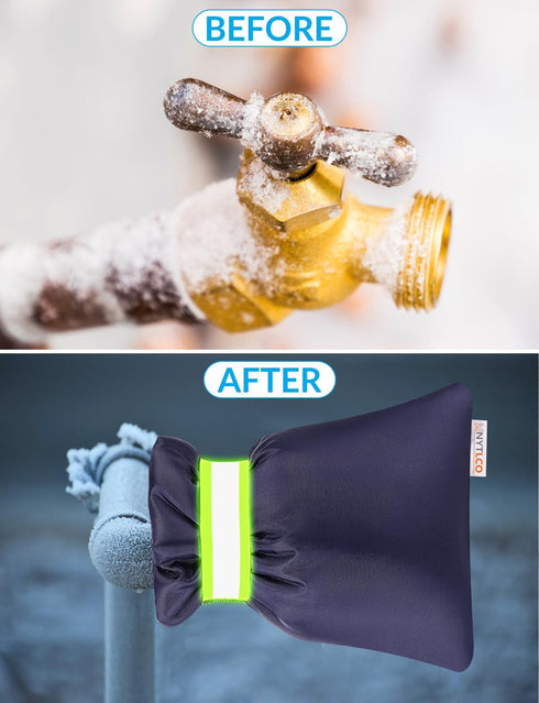 2Pack Outdoor Faucet Covers for Winter, 8.3" W x 6.7" H Outside Yard Hydrant Protector Socks Winter, Insulated Hose Bib Protector Cover, Spigot Pi...